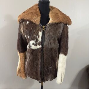 70s 100% rabbit Fur Jacket